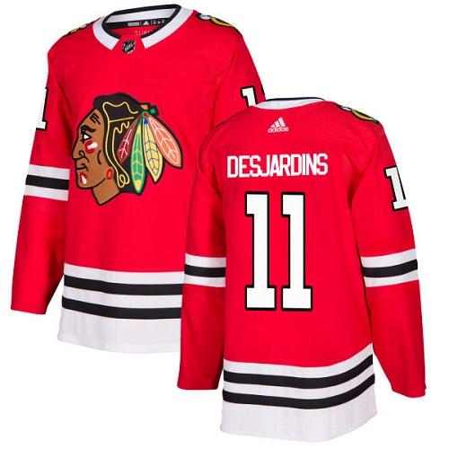 Adidas Men Chicago Blackhawks 11 Andrew Desjardins Red Home Authentic Stitched NHL Jersey
